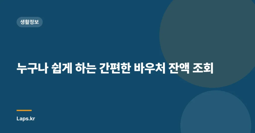 누구나 쉽게 하는 간편한 바우처 잔액 조회