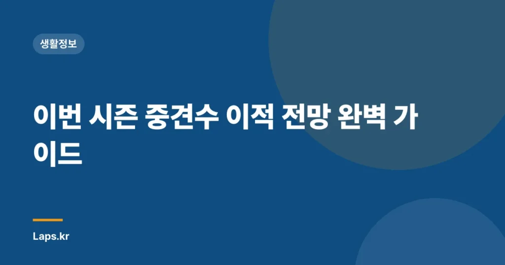 이번 시즌 중견수 이적 전망 완벽 가이드