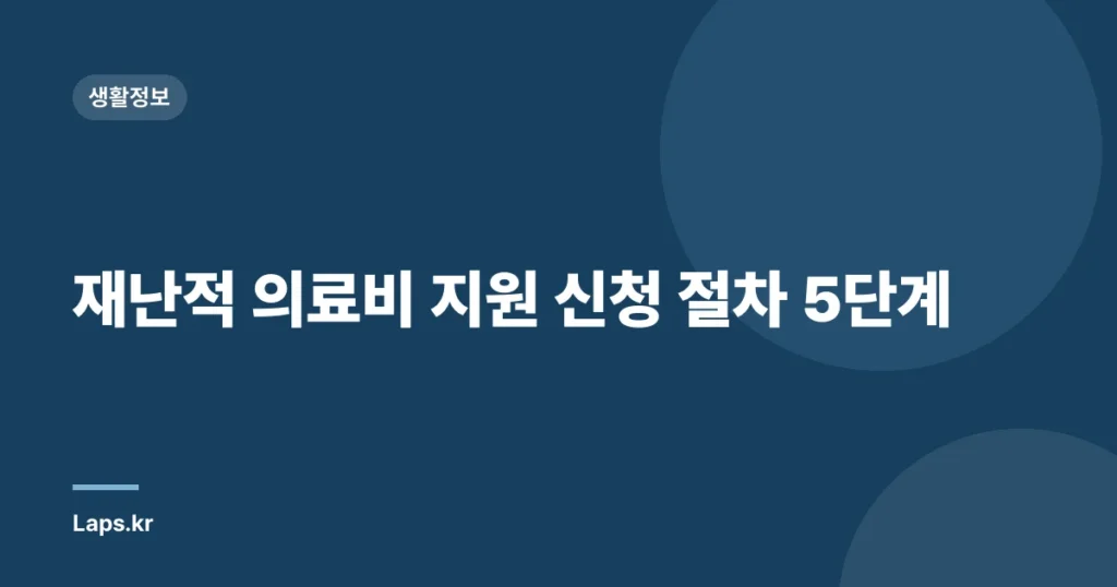재난적 의료비 지원 신청 절차 5단계