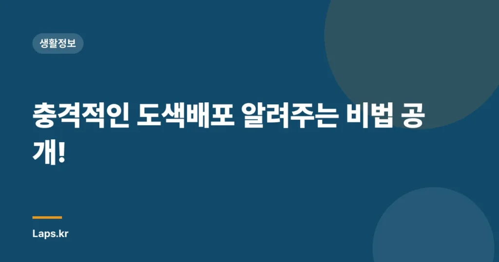 충격적인 도색배포 알려주는 비법 공개!