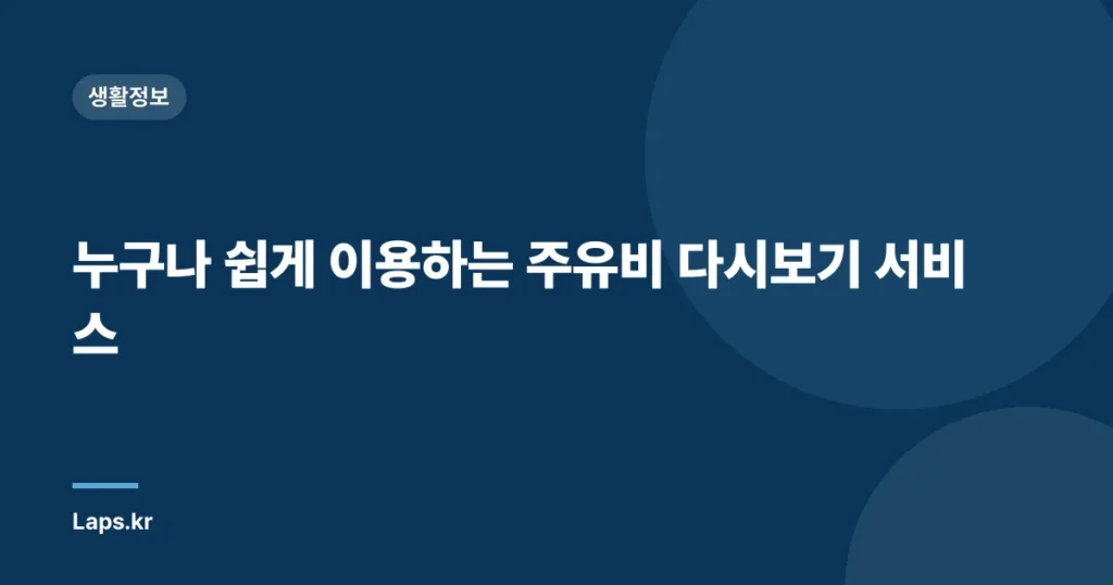 누구나 쉽게 이용하는 주유비 다시보기 서비스
