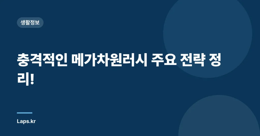 충격적인 메가차원러시 주요 전략 정리!