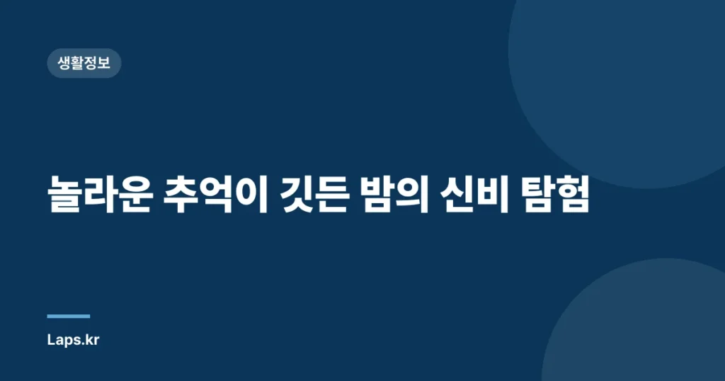 놀라운 추억이 깃든 밤의 신비 탐험