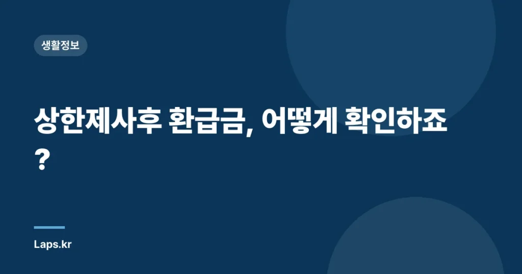 상한제사후 환급금, 어떻게 확인하죠?