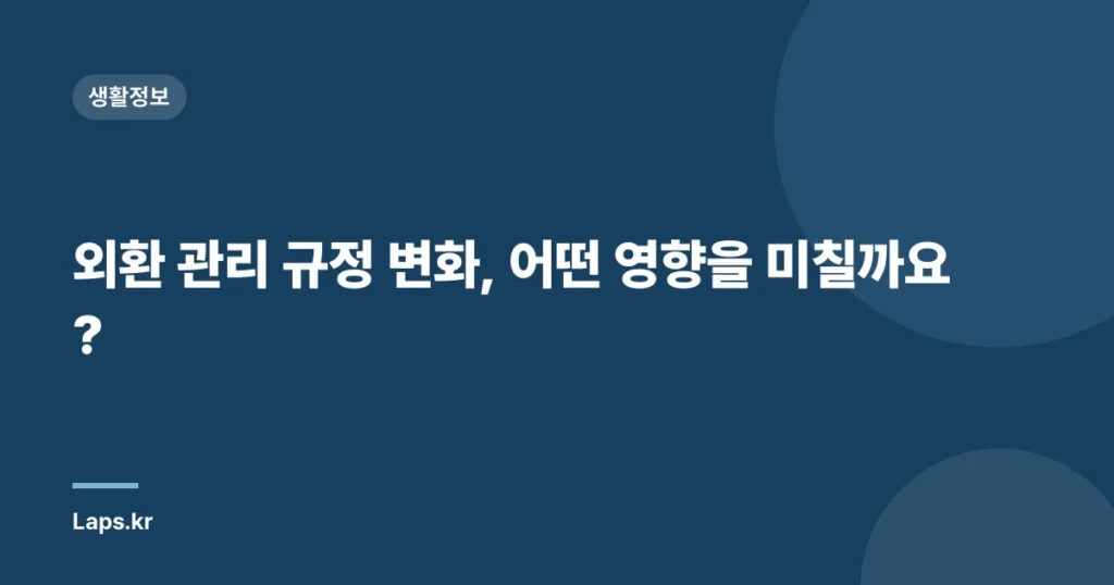 외환 관리 규정 변화, 어떤 영향을 미칠까요?