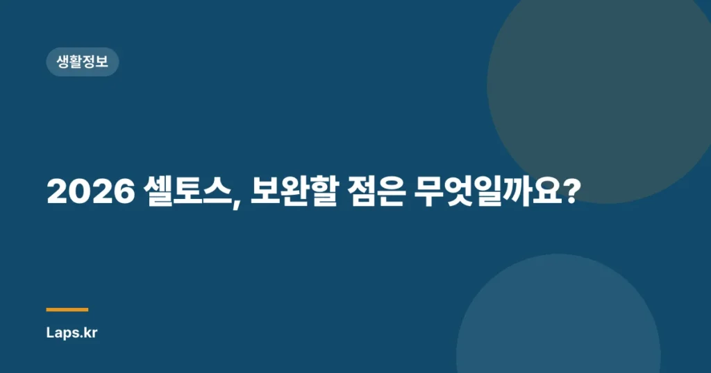 2026 셀토스, 보완할 점은 무엇일까요?
