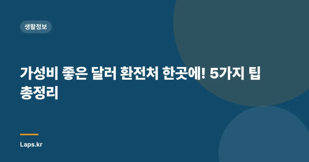 가성비 좋은 달러 환전처 한곳에! 5가지 팁 총정리