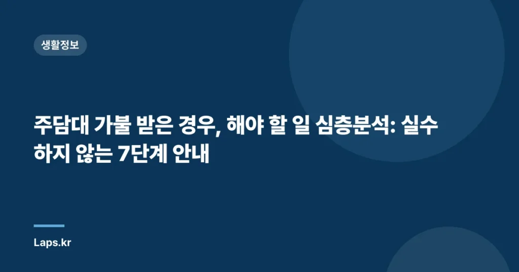 주담대 가불 받은 경우, 해야 할 일 심층분석: 실수하지 않는 7단계 안내