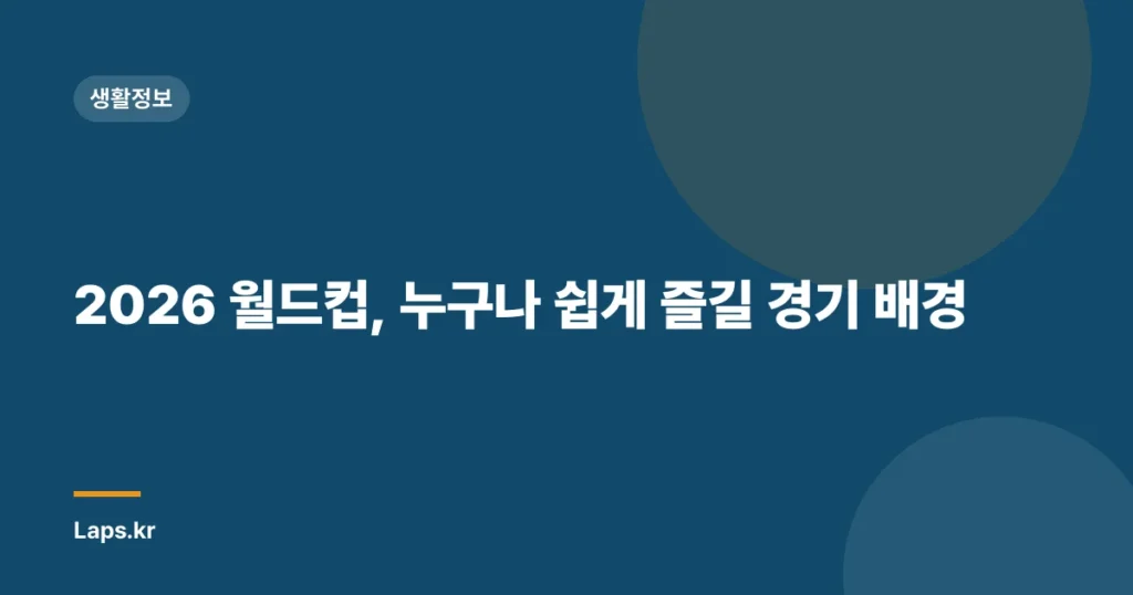 2026 월드컵, 누구나 쉽게 즐길 경기 배경