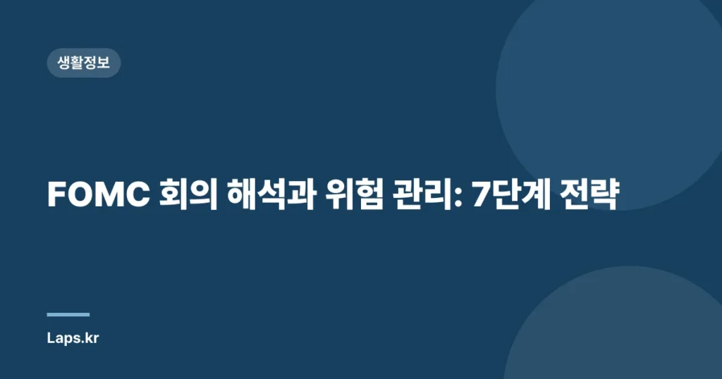 FOMC 회의 해석과 위험 관리: 7단계 전략
