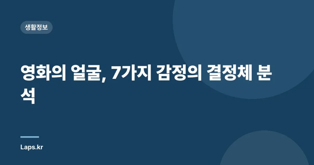 영화의 얼굴, 7가지 감정의 결정체 분석