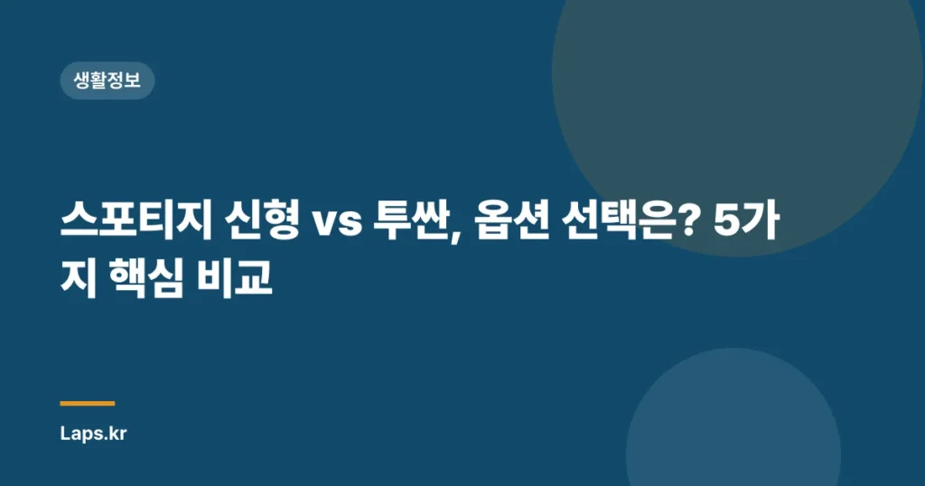 스포티지 신형 vs 투싼, 옵션 선택은? 5가지 핵심 비교