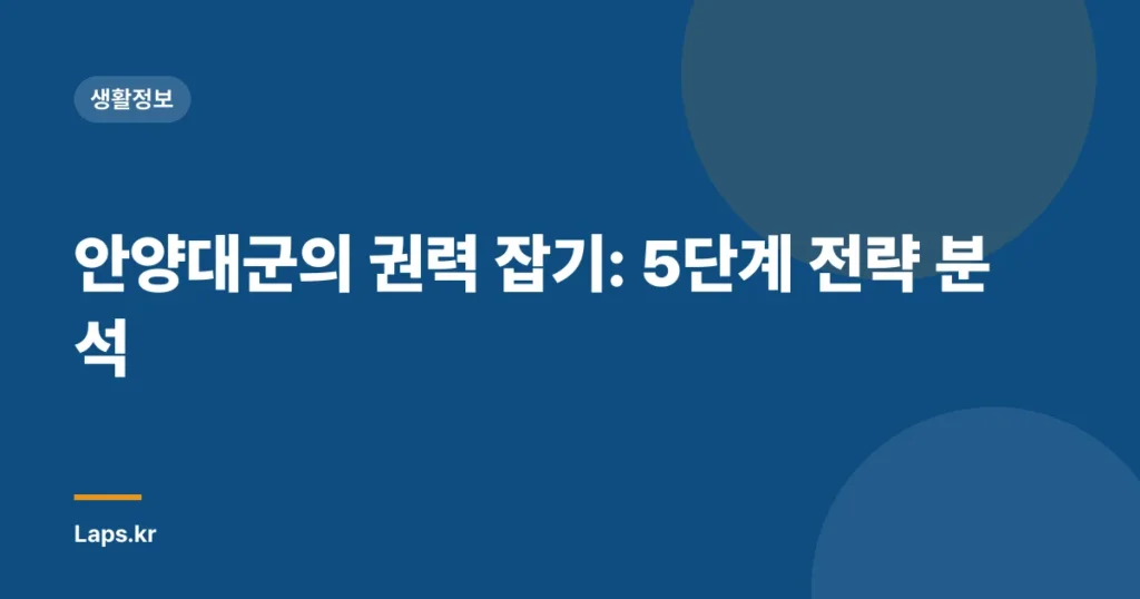 안양대군의 권력 잡기: 5단계 전략 분석
