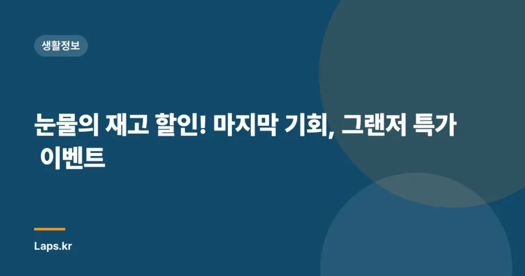 눈물의 재고 할인! 마지막 기회, 그랜저 특가 이벤트