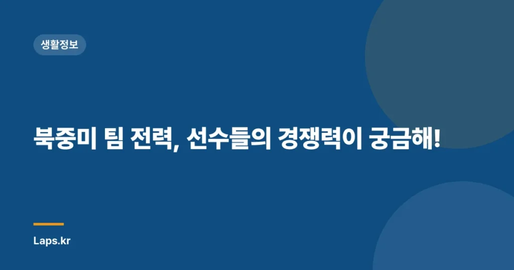 북중미 팀 전력, 선수들의 경쟁력이 궁금해!