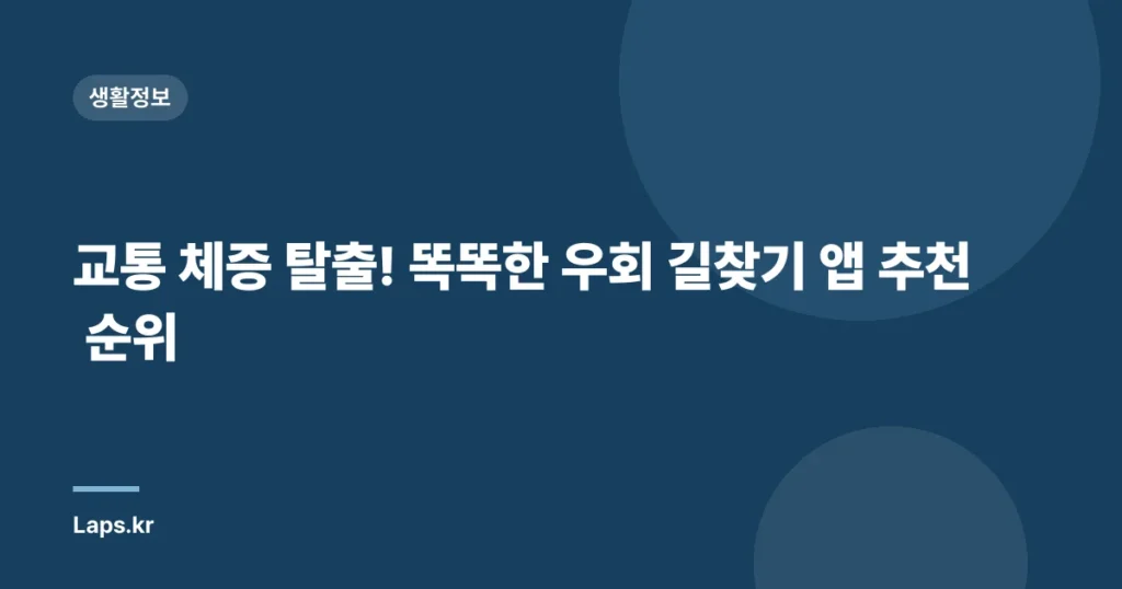 교통 체증 탈출! 똑똑한 우회 길찾기 앱 추천 순위