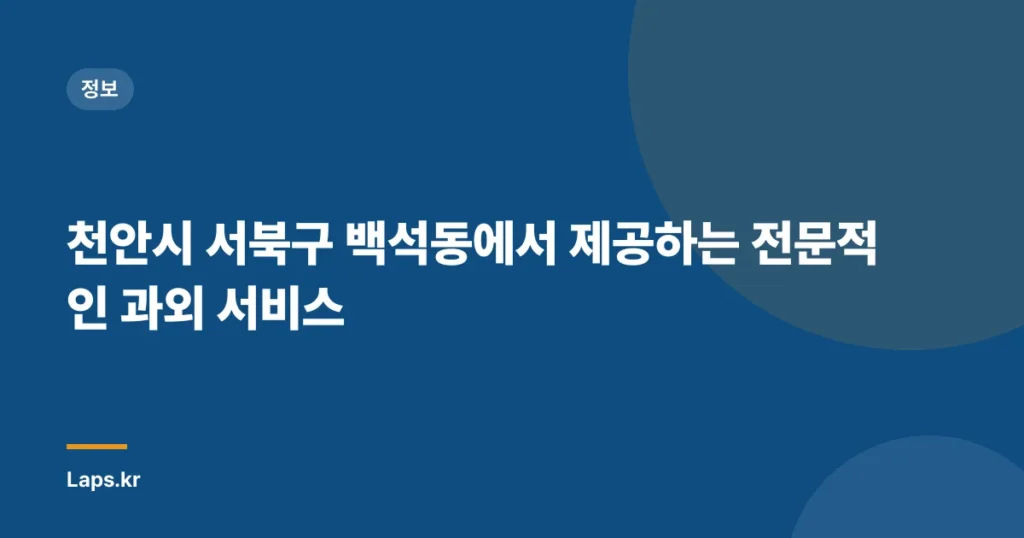 천안시 서북구 백석동에서 제공하는 전문적인 과외 서비스