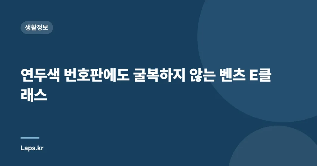 연두색 번호판에도 굴복하지 않는 벤츠 E클래스