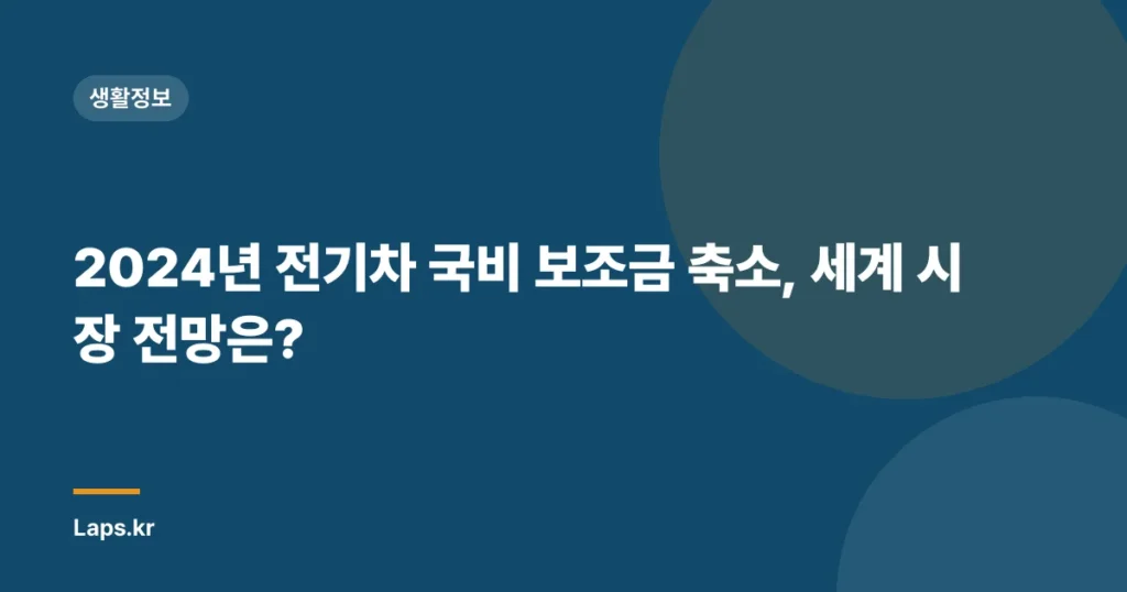 2024년 전기차 국비 보조금 축소, 세계 시장 전망은?