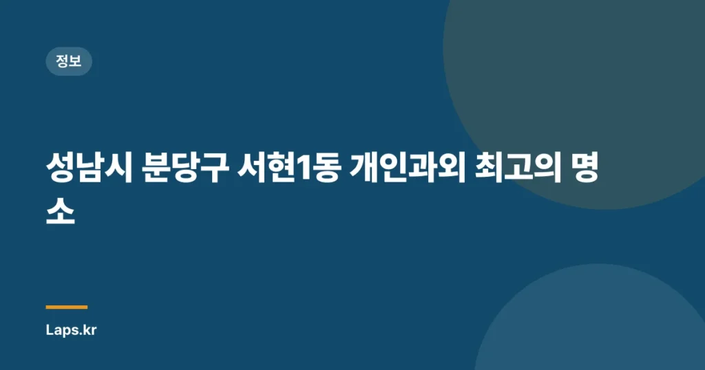 성남시 분당구 서현1동 개인과외 최고의 명소