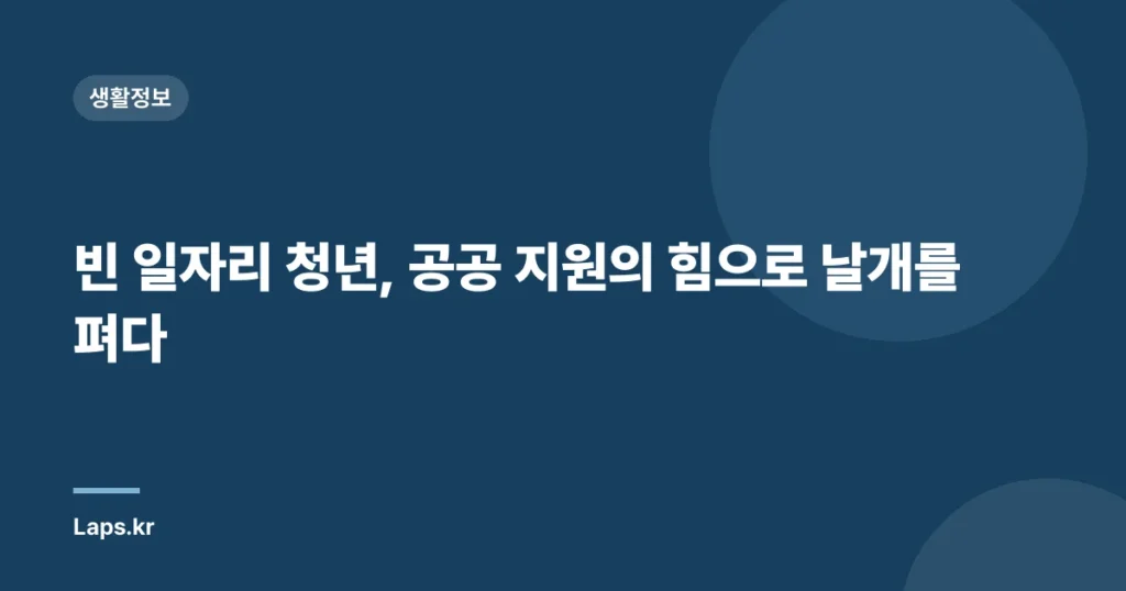 빈 일자리 청년, 공공 지원의 힘으로 날개를 펴다