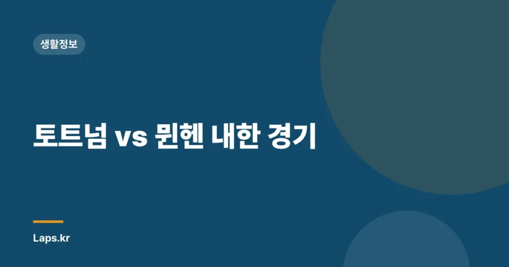 토트넘 vs 뮌헨 내한 경기