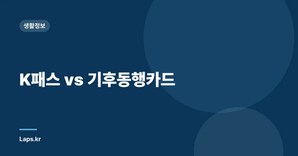 K패스 vs 기후동행카드