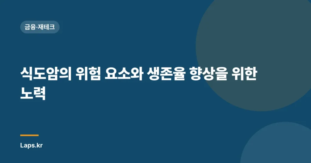 식도암의 위험 요소와 생존율 향상을 위한 노력