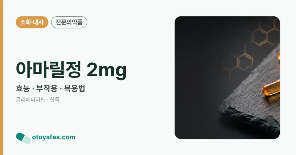 아마릴정2밀리그람 효능과 부작용, 사용법