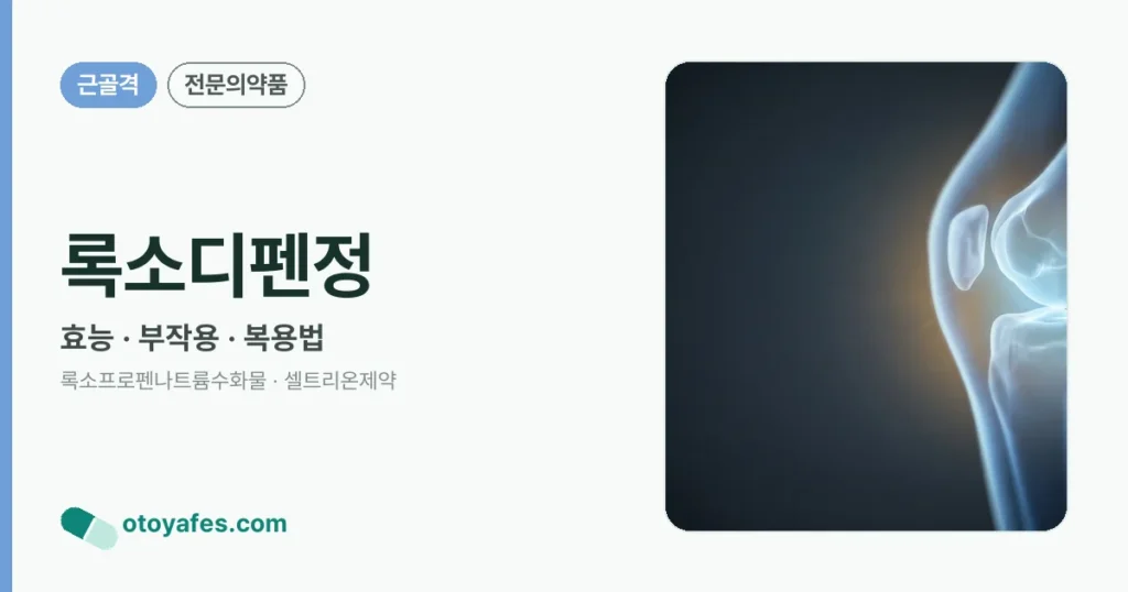 록소디펜정 효능과 부작용, 복용법