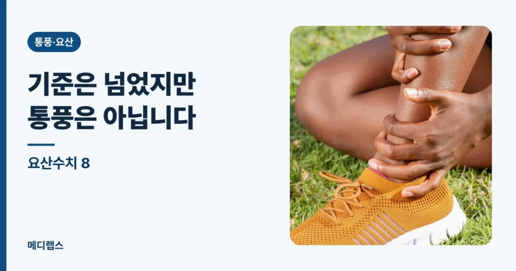 요산수치 8 — 기준은 넘었지만 통풍 진단은 아닙니다